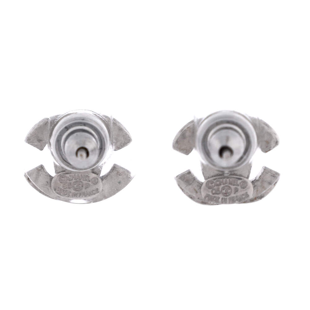 Chanel CC Stud Earrings Metal with Crystals - Picture 2 of 3